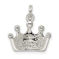 Sterling Silver Polished Crown Charm view 4