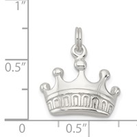 Sterling Silver Polished Crown Charm view 3