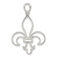 Sterling Silver Cut-Out Fleur De Lis Pendant view 4