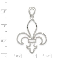 Sterling Silver Cut-Out Fleur De Lis Pendant view 3