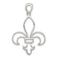 Sterling Silver Cut-Out Fleur De Lis Pendant view 1