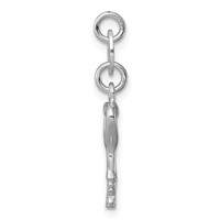 Sterling Silver Rhodium-plated Polished Key Charm view 2