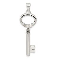Sterling Silver Polished Key Pendant view 4