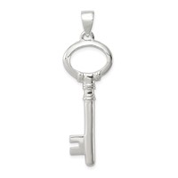 Sterling Silver Polished Key Pendant view 1
