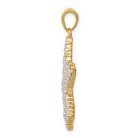 Sterling Silver Flash Gold-Plated and CZ Starfish Pendant view 2