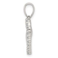 Sterling Silver Rhodium-plated CZ Heart Pendant view 2