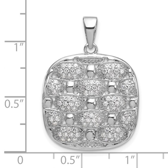 Sterling Silver Polished Fancy CZ Pendant