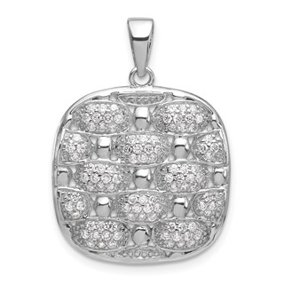 Sterling Silver Polished Fancy CZ Pendant