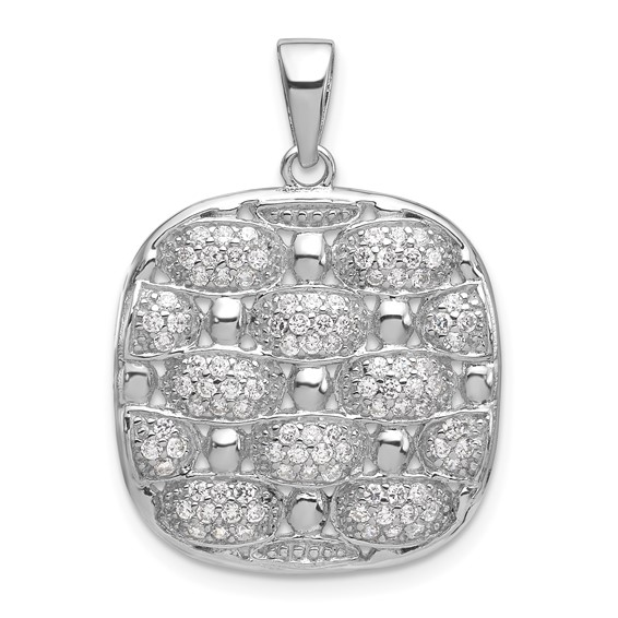 Sterling Silver Polished Fancy CZ Pendant