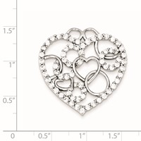 Sterling Silver Heart & Circles CZ Pendant view 2