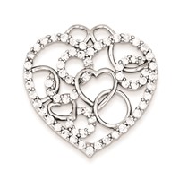 Sterling Silver Heart & Circles CZ Pendant view 1