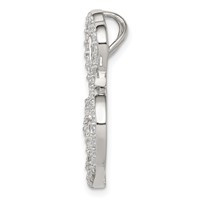 Sterling Silver Rhodium-plated Multi Hearts Clear CZ Slide Pendant view 2