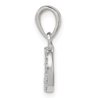 Sterling Silver Rhodium-plated Small CZ Peace Pendant view 2