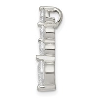 Sterling Silver Polished 4-Stone CZ Pendant view 2