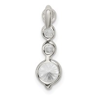 Sterling Silver Polished 4-Stone CZ Pendant view 4