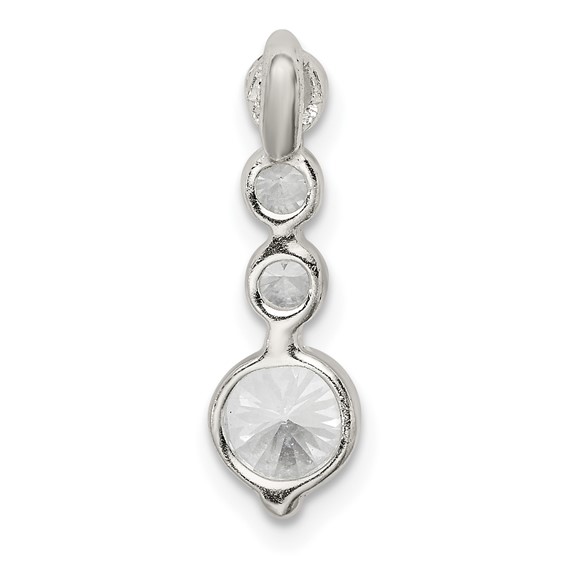 Sterling Silver Polished CZ Pendant