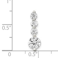 Sterling Silver Polished 4-Stone CZ Pendant view 3