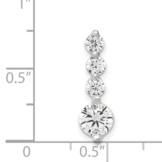 Sterling Silver Polished CZ Pendant