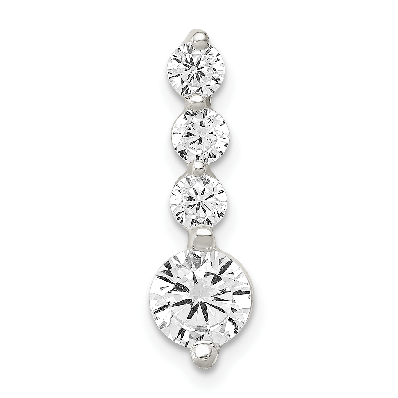 Sterling Silver Polished CZ Pendant (QP2089)