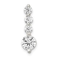 Sterling Silver Polished 4-Stone CZ Pendant view 1