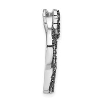 Sterling Silver Black Rhodium-Plated & Black CZ Cat Slide Pendant view 2