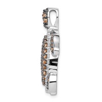 Sterling Silver White & Champagne CZ Turtle Slide view 2