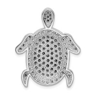 Sterling Silver White & Champagne CZ Turtle Slide view 4