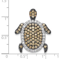 Sterling Silver White & Champagne CZ Turtle Slide view 3