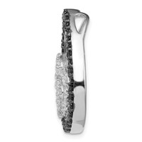Sterling Silver White & Black CZ Heart Teardrop Slide view 2