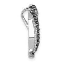 Sterling Silver Rhodium-plated Black and White CZ Penguin Chain Slide view 2