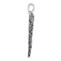 Sterling Silver Antiqued & Polished Heart Pendant view 2
