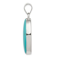 Sterling Silver Turquoise Polished Oval Pendant view 2