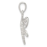 Sterling Silver Polished Dragonfly Pendant view 2