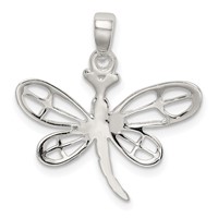 Sterling Silver Polished Dragonfly Pendant view 4