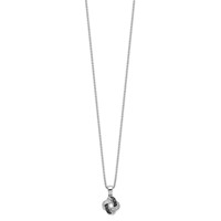 White Night Sterling Silver Rhodium-plated Black and White Diamond Necklace with 2 Inch Extender, 18" view 2