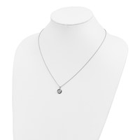 White Night Sterling Silver Rhodium-plated Black and White Diamond Necklace with 2 Inch Extender, 18" view 4