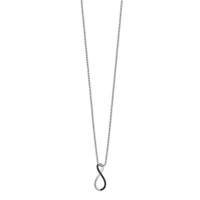 White Night Sterling Silver Rhodium-plated Black Diamond Infinity Symbol Necklace with 2 Inch Extender, 18" view 2