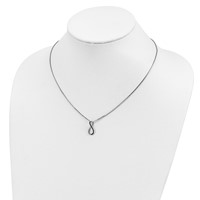 White Night Sterling Silver Rhodium-plated Black Diamond Infinity Symbol Necklace with 2 Inch Extender, 18" view 3