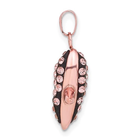 Sterling Silver Rose-tone Ceramic Crystal X Pendant