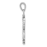 Sterling Silver Rhodium-plated Stellux Crystal Large Snowflake Pendant view 2