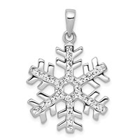 Sterling Silver Rhodium-plated Stellux Crystal Large Snowflake Pendant view 1