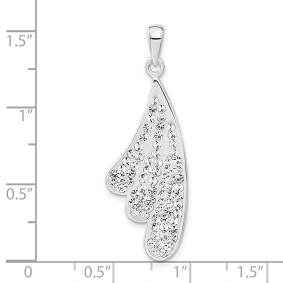 Sterling Silver Stellux White Crystal Wing Pendant