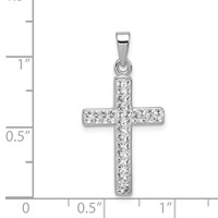 Sterling Silver Rhodium-plated Stellux Crystal Cross Pendant view 3