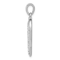 Sterling Silver Rhodium-plated Stellux Crystal Double Heart Pendant view 2