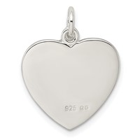 Sterling Silver Pink Stellux Crystal Awareness Ribbon and 19mm Engravable Heart Pendant view 4