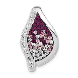 Sterling Silver Stellux White & Purple Crystal Fancy Pendant