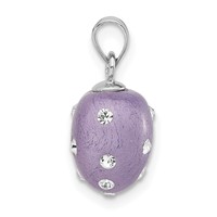 Sterling Silver Rhodium-Plated Stellux Crystal Purple Heart Pendant view 2