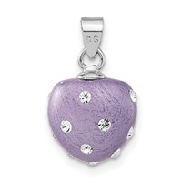 Sterling Silver Rhodium-Plated Stellux Crystal Purple Heart Pendant view 4