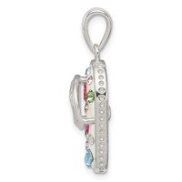 Sterling Silver Multi-Color Stellux Crystal Flip-flop Pendant view 2