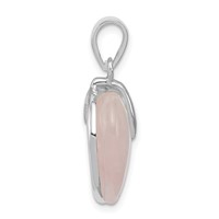 Sterling Silver Rose Quartz Heart Pendant view 2